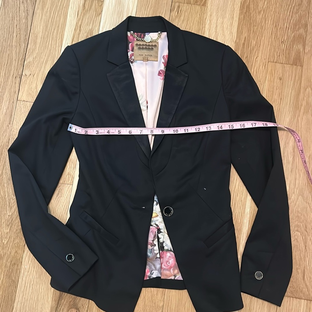 Ted baker black blazer floral lining women Working Title line